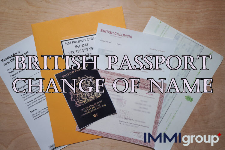 British Passport Change of Name Documents