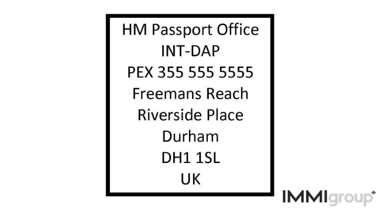 pex number for tracking UK passport